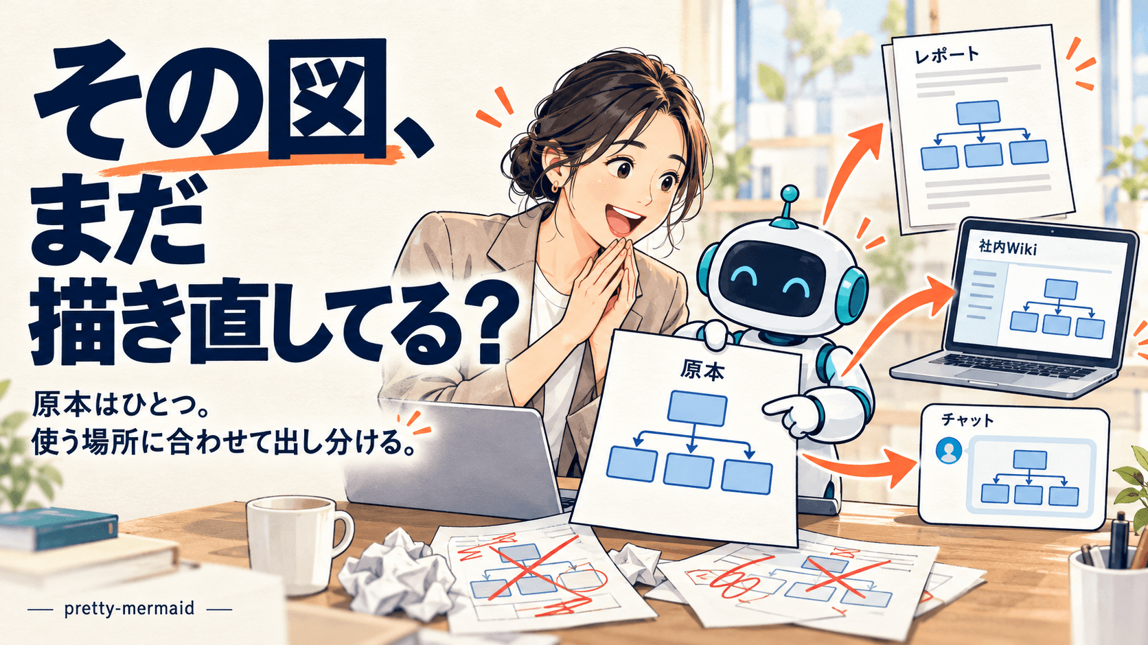 AIに業務フロー図を頼んで、あとから直す — pretty-mermaidの使い方